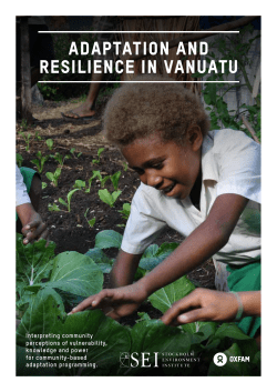 Adaptation and resilience in Vanuatu