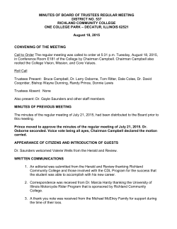 Minutes from the Tuesday, August 18, 2015 meeting