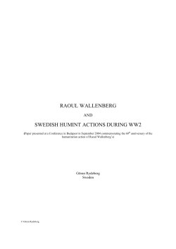 raoul wallenberg swedish humint actions during ww2