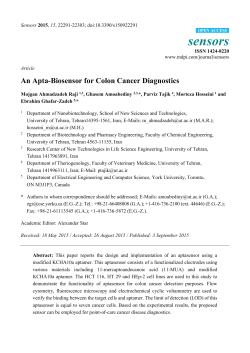 An Apta-Biosensor for Colon Cancer Diagnostics