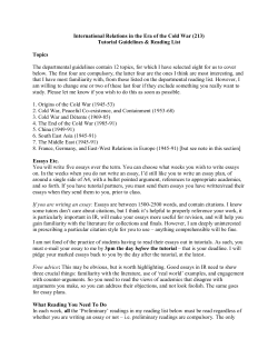 International Relations in the Era of the Cold War