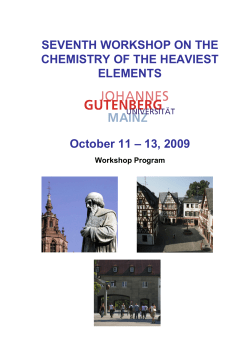 SEVENTH WORKSHOP ON THE CHEMISTRY OF THE HEAVIEST
