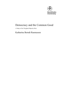 Berndt Rasmussen Democracy and the Common Good