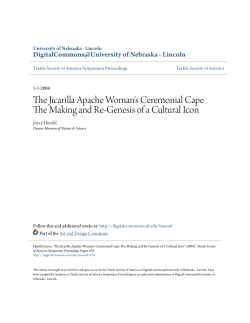 The Jicarilla Apache Woman`s Ceremonial Cape The Making and