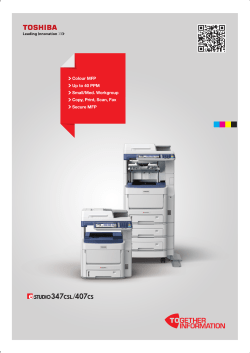 Colour MFP Up to 40 PPM Small/Med. Workgroup Copy, Print, Scan