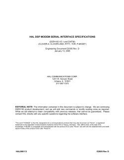 HAL DSP MODEM SERIAL INTERFACE SPECIFICATIONS