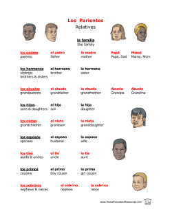 Los Parientes Relatives - Home Education Resources