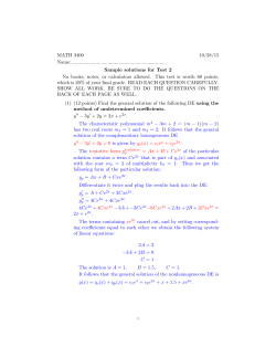 Sample Solutions for Test 2