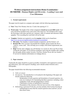 Examination instructions