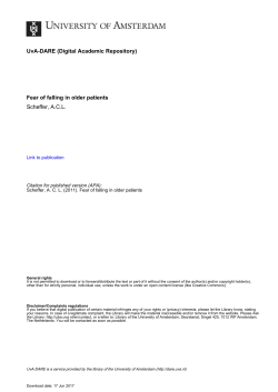 Fear of falling in older patients Scheffer, ACL