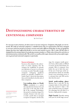 Distinguishing characteristics of centennial companies
