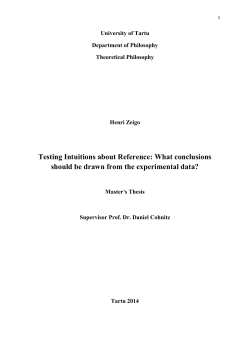 Testing Intuitions about Reference: What conclusions should be