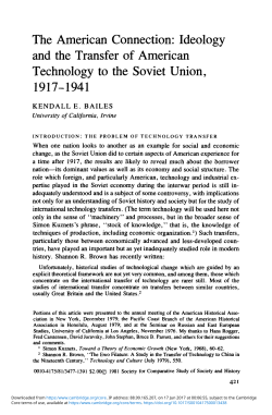 The American Connection: Ideology and the Transfer of American