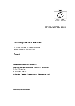 Teaching about the Holocaust - Coe