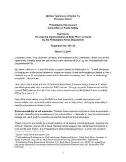 1 Written Testimony of Harlan Yu Principal, Upturn Philadelphia City