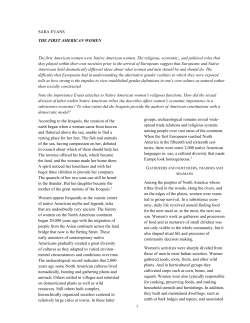 SARA EVANS THE FIRST AMERICAN WOMEN The first American