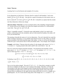 Notes 63--Stokes Theorem