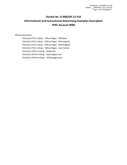 Docket No. G-008/GR-13-316 Informational and Instructional
