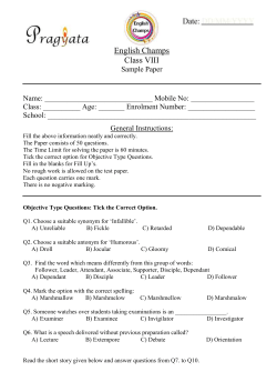English Champs Class8 Sample paper