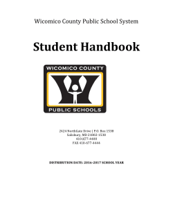 Student Handbook - Wicomico County Public Schools