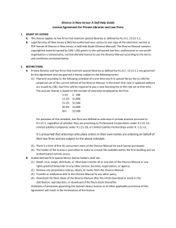 Divorce in New Jersey: A Self-Help Guide License Agreement for