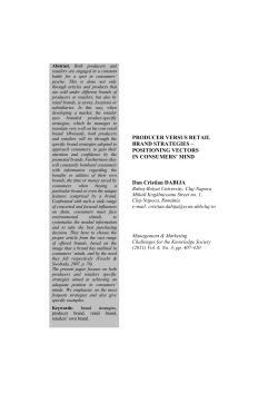 PRODUCER VERSUS RETAIL BRAND STRATEGIES