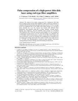 Pulse compression of a high-power thin disk laser