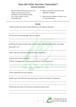 How did Hitler become Chancellor?