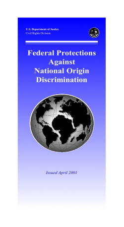 Federal Protections Against National Origin Discrimination