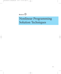 Nonlinear Programming Solution Techniques