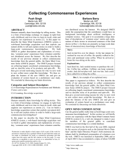 Collecting Commonsense Experiences