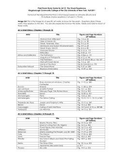 Final Exam Study Guide for Art 31: The Visual Experience