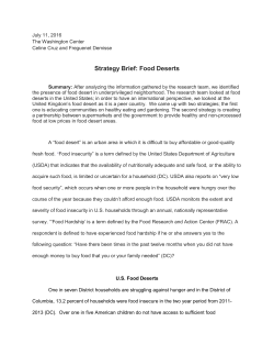 Strategy Brief: Food Deserts