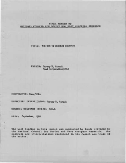 The KGB in Kremlin Politics - University Center for International