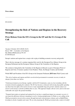 Strengthening the Role of Nations and Regions in the Recovery