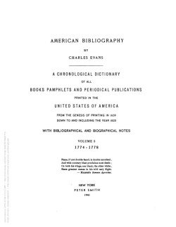 American Bibliography: A Chronological
