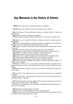 Key Moments in the History of Estonia