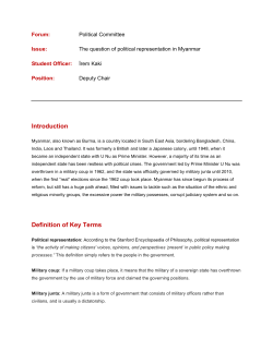 The question of political representation in Myanmar