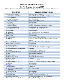 Job Fair Employer List