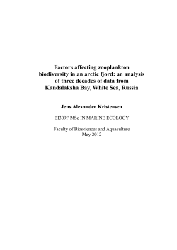Factors affecting zooplankton biodiversity in an arctic fjord: an