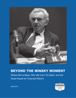 beyond the minsky moment - Levy Economics Institute of Bard College