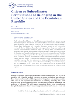 Citizen or Subordinate: Permutations of Belonging in the United