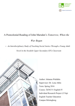 A Postcolonial Reading of John Marsden`s Tomorrow, When the War