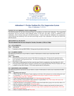 ADDENDUM 1 - Perdue Stadium Dry Fire