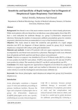 Sensitivity and Specificity of Rapid Antigen Test in Diagnosis of