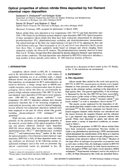 Optical properties of silicon nitride films deposited