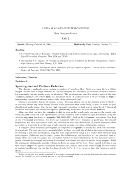 Lab 2 Spectrograms and Problem Definition