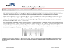 Mathematics Pacing Resource Document