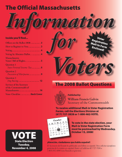 Information for Voters - Secretary of the Commonwealth