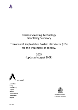 Transcend&reg; implantable Gastric Stimulator